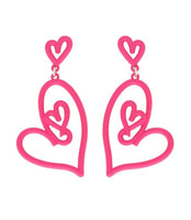 Metal Hearts Dangle Earrings- 2 Colors