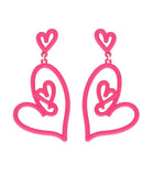 Metal Hearts Dangle Earrings- 2 Colors