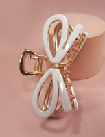 Enamel Bow Claw Clip- White or Black