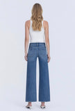 High Rise Medium Wash Ankle Wide Jeans