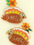 Sunflower Turkey Beaded Earrings