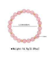 Genuine Stone Beaded Bracelets- Rose Quartz or Multicolored