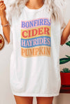 Bonfires, Cider, Hayrides Pumpkin Graphic Tee