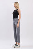 High Rise Ankle Wide Leg Jeans Gray Wash