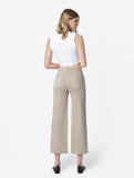 High Rise Taupe Crop Wide Leg Jeans