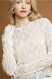Marshmallow Cream Mesh Top