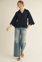 Mia Scalloped Top