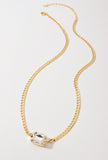 Crystal Pendant Gold Dipped Necklace-2 Colors