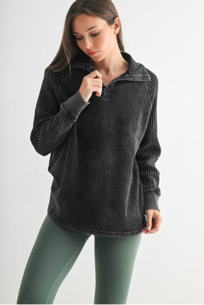 Duality Mineral Washed Waffle Knit Top