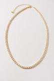 18k Brass Rhinestone Tennis Necklace
