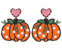 Polka dot Pumpkin Beaded Earrings