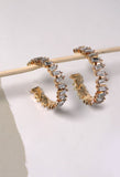 Baguette Rhinestone Hoop Earrings