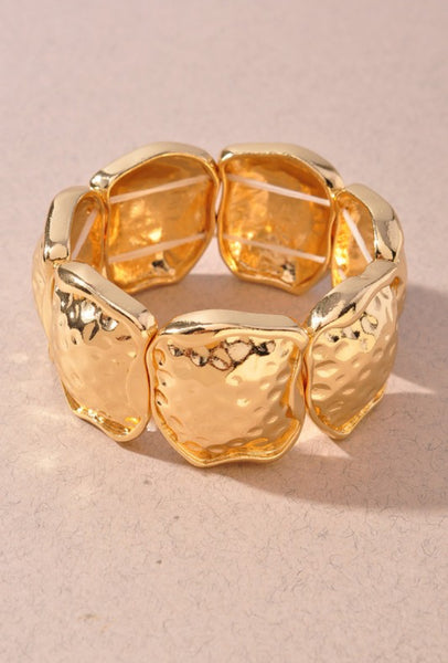 Hammered Disc Cuff Bracelet