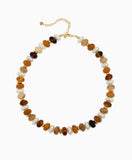 Brown Marble Color Pearl Beaded Necklace