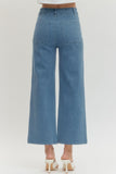 High Rise Center Seam Wide Leg Jeans