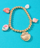 Seashell Ball Bead Charm Bracelet