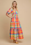 Happy Day Checkered Maxi Dress