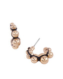 BLACK ENAMEL BALL BEADED HOOP EARRINGS