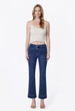 High Rise Patch Pocket Ankle Flare Jeans