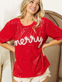 Merry Sequin Top