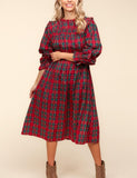 Tartan Plaid Midi Dress