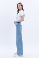 High Rise Clean Cut Raw Hem Jeans