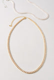 18k Brass Rhinestone Tennis Necklace
