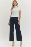 Front Seam Stretch Twill Pants- Navy