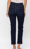 High Rise Slim Straight Denim Dark Wash