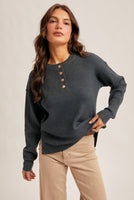 Mae Henley Sweater Dark Teal