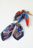 Scarf Necklace with Hammered Gold Disc Green