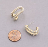 Pearl Bead Rhinestone Gold Dipped Earring