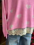 Love and Lace Sweater Pink