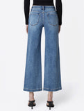 Mid Rise Medium Wash Ankle Wide Jeans
