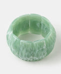 Wide Resin Block Stretch Bracelet Green