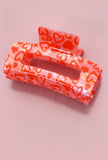 Valentine's Gift Rectangle Heart Hair Claw Clips