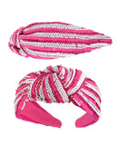 Sequin Striped Knotted Headband 3 Colors