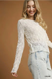 Marshmallow Cream Mesh Top