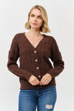 Truffle Gold Button Cardigan