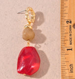 Circle Metal Beaded Link Earrings