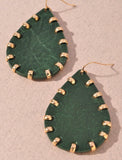 Leather Teardrop Earrings 4 Colors