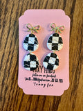 Checkered Egg Clay Earrings- 4 Styles