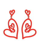 Metal Hearts Dangle Earrings