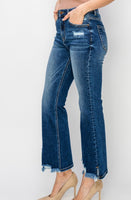 High Rise Crop Flare Distressed Jeans