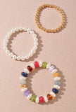 Multi Pearl Bead Bracelet Set Multi