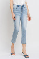 High Rise Straight Crop Jeans