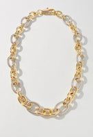 Two Tone Oval Cable Link Necklace