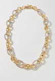 Two Tone Oval Cable Link Necklace