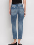 High Rise Slim Straight- Medium Wash