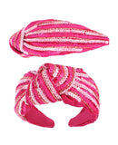 Sequin Striped Knotted Headband 3 Colors